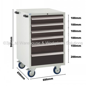 Euroslide Storage Cabinet Mobile 6 Drawers